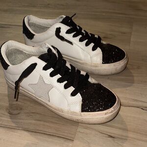 GUC Vintage Havana Black sparkle and White leather Lucy Sneaker
